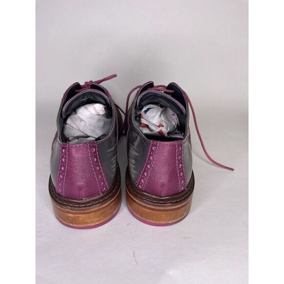 Cole Haan Gray Patent Leather Purple Pebbled Oxfords Shoes Men Sz 9M US/42EU - Picture 4 of 11